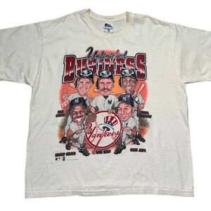 Vintage Pro Player New York Yankees Unfinished Business T Shirt (Size XL)